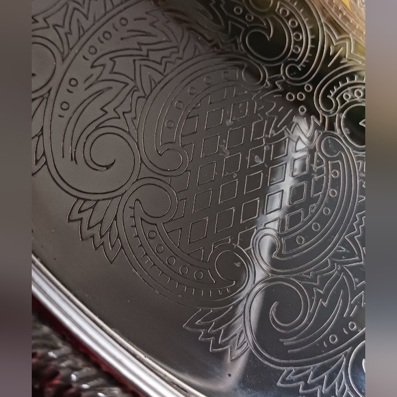 Vintage Silver Plate 12.5" Round Gallery Tray - Picture 3 of 6